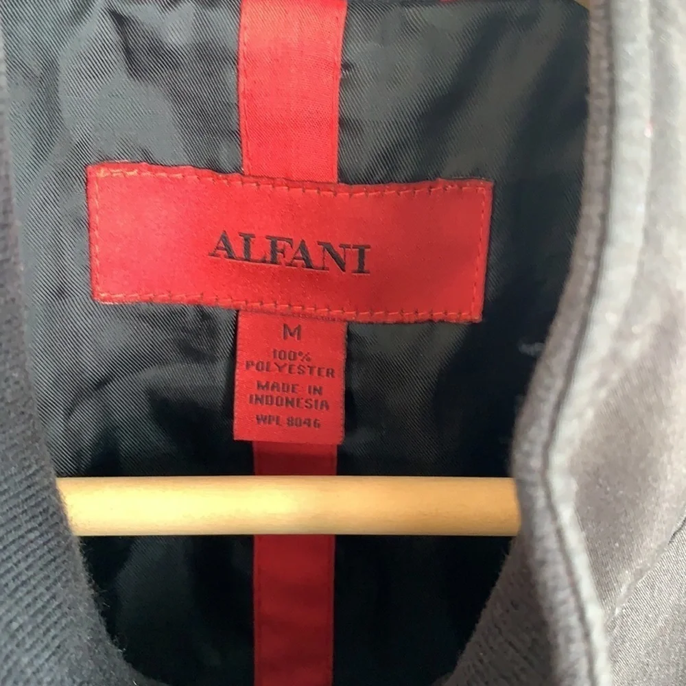 Alfani Zip Up Rain Shirt Black Jacket sz M